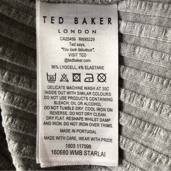 Ted Baker London Rib Detail Jersey Wrap Top Gray Size Small - Picture 7 of 9